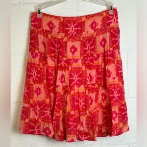 Anthropologies Woman’s Flounced Pink Pattern Lightweight Flowy Mini Skirt